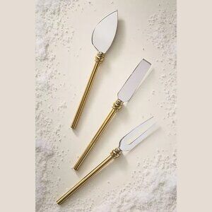NEW New York City Ballet Cheese Knives, Set of 3 - Gold